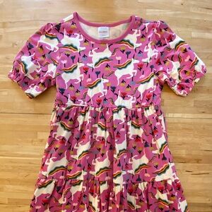 Pink Unicorn Print Dress - like new!